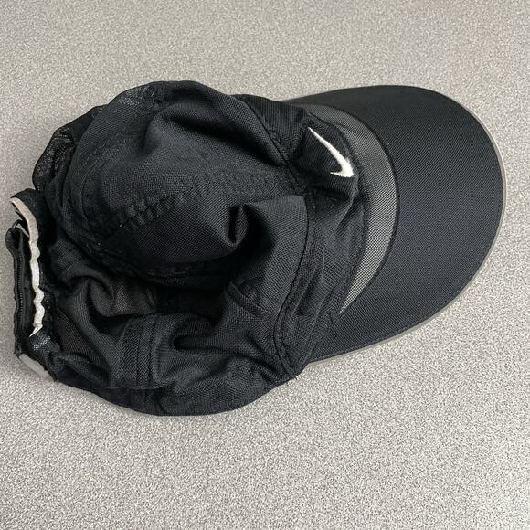 Vtg Nike Tailwind 7 Panel Dri Fit Hat Cap Black Mesh Run Sheer Jog Train Swoosh - Picture 3 of 8